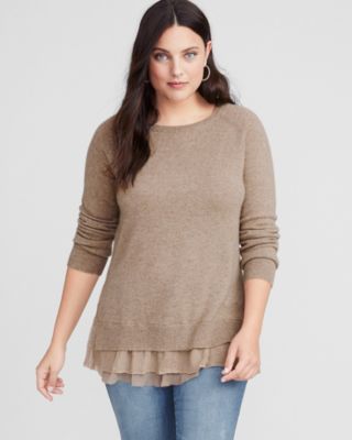 Garnet hill shirttail hot sale cashmere sweater