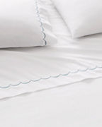 Garnet Hill Signature Scallop Embroidered Percale Bedding