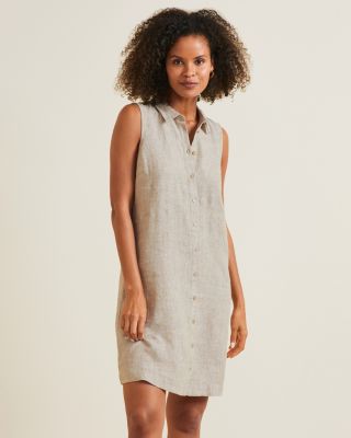 LINEN DRESS, SLEEVELESS