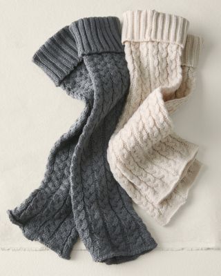 Women's Wool-Blend Ragg Cable-Knit Leg Warmers