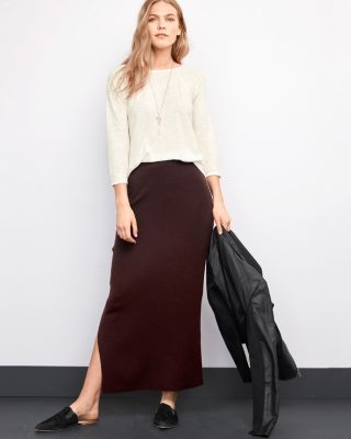 Eco Merino Knit Maxi Skirt | Garnet Hill