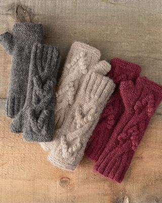 Alpaca Fingerless Gloves | Garnet Hill