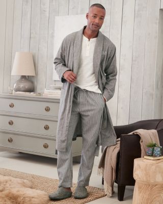 Men's Organic-Pima-Cotton Flannel Robe