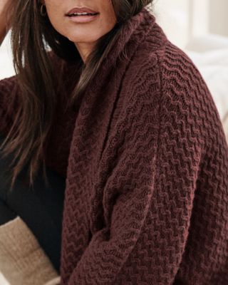 コー BUTTON DETAIL WOOL&CASHMERE SWEATER Button-Detail Oversized Cashmere Coatigan | Garnet Hill