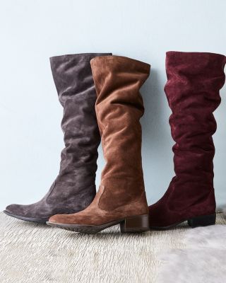 born tall shaft suede boots