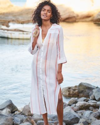 Shirt dress with shop slits on side