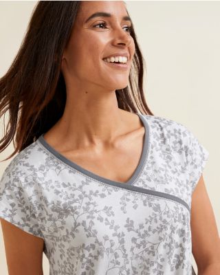 Asian Wrap Organic-Cotton Gown | Garnet Hill