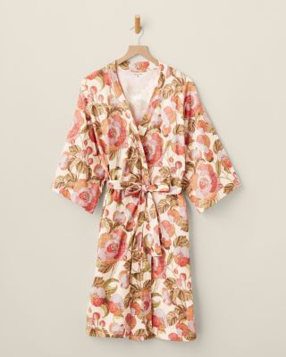 white christmas dresses 100% Organic Cotton Bathrobe, Blue Paisley Kimono Print Dressing Gown –  Cotton Organic main image 0
