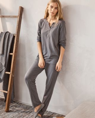 EILEEN FISHER Organic-Cotton Crossover-Placket Pajamas