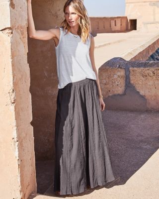 Lace Inset Maxi Skirt Garnet Hill