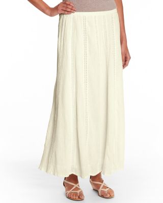 Lace-Inset Maxi Skirt | Garnet Hill