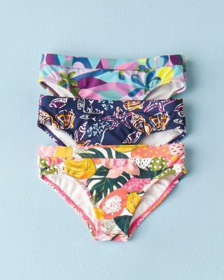 Girls Navy Wave Bikini Bottoms
