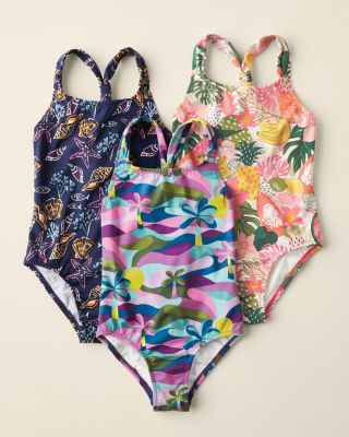 Girls' Wave Rider Scrunch-Back One-Piece Swimsuit