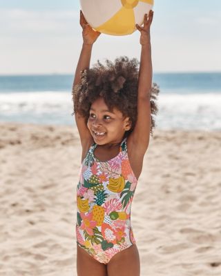 Girls Wave Rider Scrunch Back One Piece Swimsuit Garnet Hill