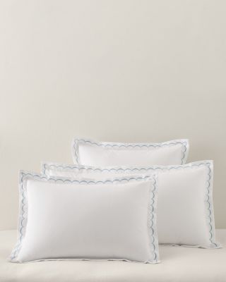 Garnet Hill Signature Scallop Embroidered Percale Sham Garnet Hill