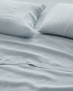 Solid Relaxed-Linen Bedding and Pillow Cover