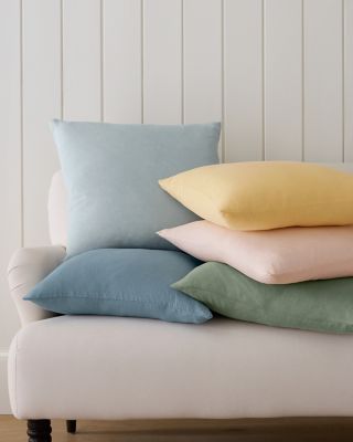 Solid White Linen Accent Pillows