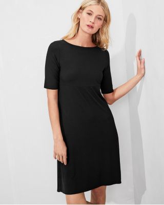 EILEEN FISHER Viscose-Jersey Elbow-Length-Sleeve Dress | Garnet Hill