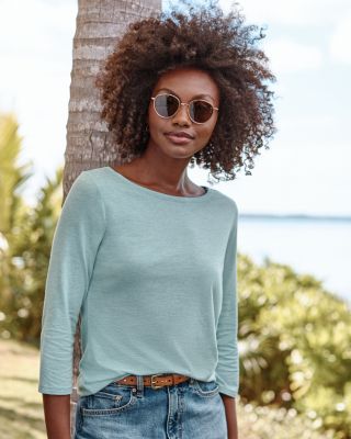 Essential Three-Quarter-Sleeve Boatneck Tee