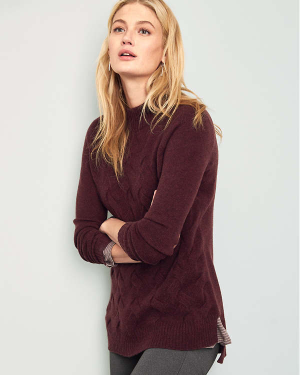 Cashmere Cabled Sweater | Garnet Hill