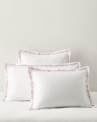Signature Dot Embroidered Percale Sham | Garnet Hill