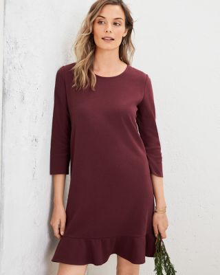 Jewel-Neck Ponte Dress | Garnet Hill