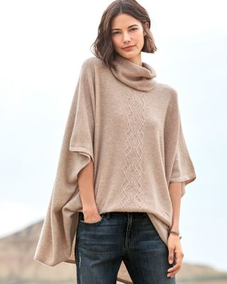 Cashmere Pointelle Sweater Cape