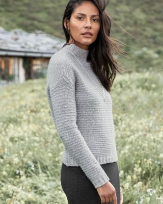 Cashmere-Blend Bouclé Cropped Sweater | Garnet Hill
