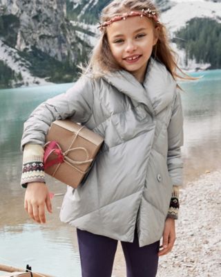 Puffer coat with shawl hot sale collar