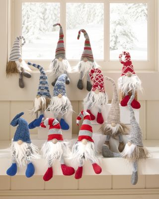 Wool Felt Holiday Ornaments (Set of 6), 'Nordic Gnomes