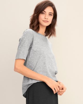 Eileen fisher organic store cotton elbow sleeve tee