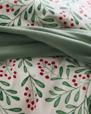 Winterberry Organic-Cotton Flannel Duvet Cover | Garnet Hill