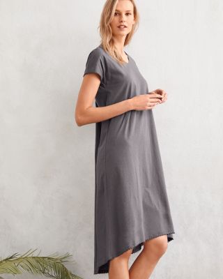 EILEEN FISHER Picot-Trim Knit Gown | Garnet Hill