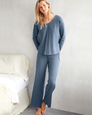 EILEEN FISHER Picot Trim Knit Pajamas Garnet Hill