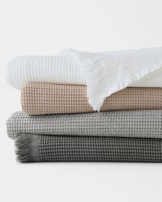 EILEEN FISHER Organic Cotton Waffle Weave Blanket and Throw