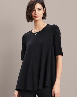 EILEEN FISHER Lightweight ViscoseJersey ElbowSleeve Tunic Petite