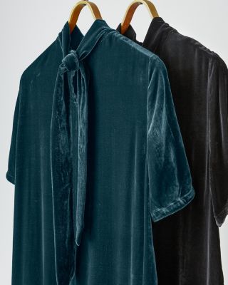 EILEEN FISHER Velvet Mock-Neck Dress | Garnet Hill