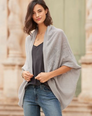 Cashmere Pointelle Cocoon Cardigan Garnet Hill