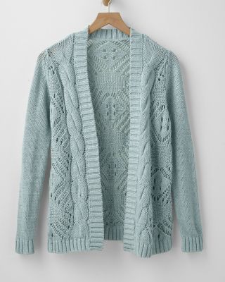 Pointelle Open Cardigan | Garnet Hill