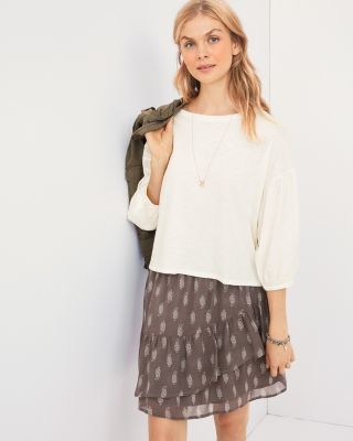 Ruffled Silk Skirt | Garnet Hill