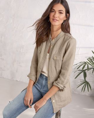 Linen Cargo Shirt Jacket