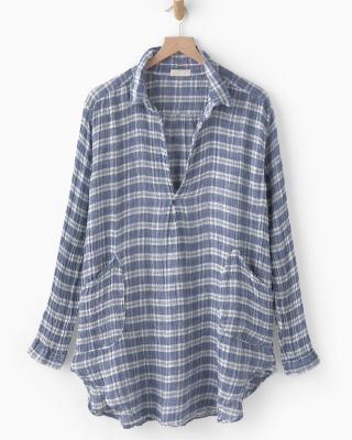 Off Shoulder Gingham Tunic - ROSARYMOON OFFICIAL WEB STORE