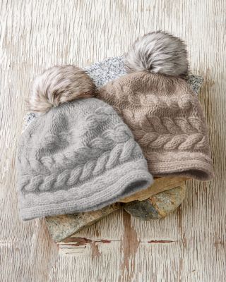 Portolano Cashmere Cabled Hat | Garnet Hill
