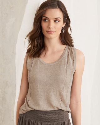 Organic-Linen Pleat-Detail Sweater | Garnet Hill