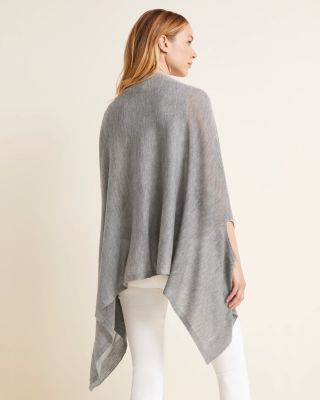 Garnet Hill 100% Cashmere Wrap Shawl Cape hot Open Cardigan Colorblock Tan Gray