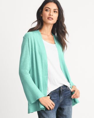 EILEEN FISHER Organic-Linen Bell-Sleeve Cardigan | Garnet Hill