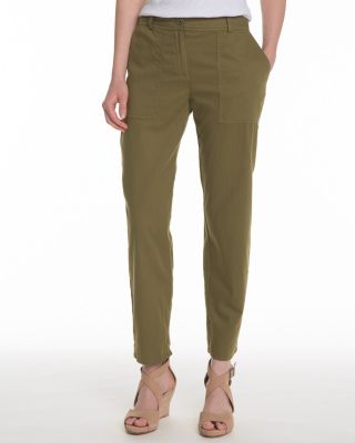 EILEEN FISHER Organic-Cotton Twill Ankle Pants | Garnet Hill