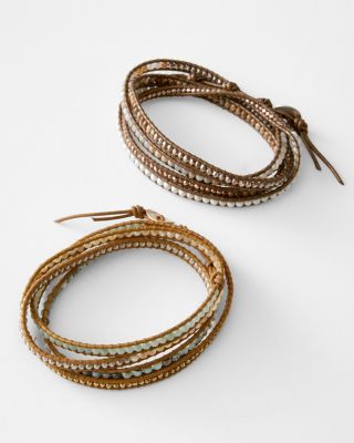 Chan Luu Stone and Metal Wrap Bracelet