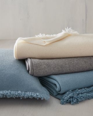 EILEEN FISHER Fringe Cashmere Throw and Pillow Cover