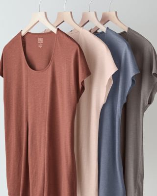 EILEEN FISHER Organic-Cotton Pleat-Detail Cap-Sleeve Pajamas